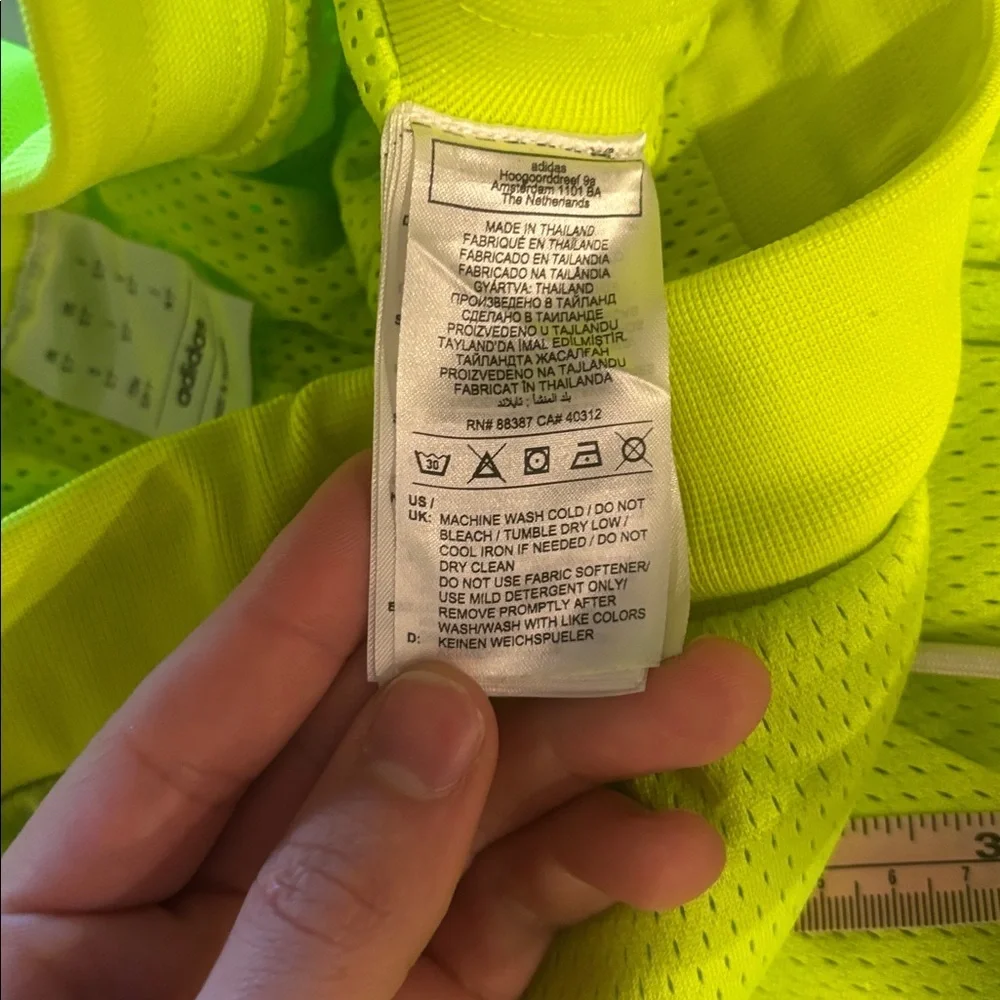 Adidas Bright Yellow Mesh Basketball Shorts. Size small, 7”